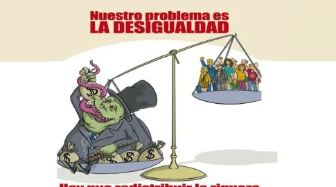 Ilustración: Nuestro problema es la desigualdad. Un millonario pesa más en la balanza que una multitud de personas